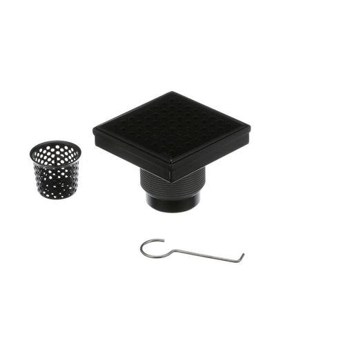 Designline 4 in. x 4 in. Stainless Steel Square Shower Drain with Square Pattern Drain Cover in Matte Black - fgjtguc1wfekxg4yvxwm_x500.jpg