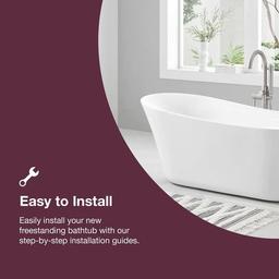 Coniston 60 in. Acrylic Freestanding Flatbottom Bathtub in White with Overflow and Drain in Brushed Nickel Included - fic4jxfaxoy3wezxw7ku_x500.jpg