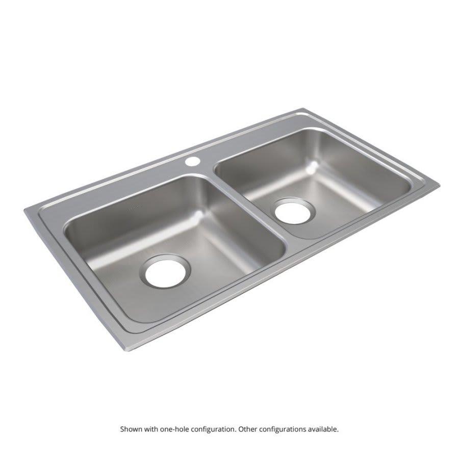 Lustertone™ Classic Double Bowl Kitchen Sink, Top Mount, ADA, 33 x 19-1/2 in, 6-3/8 in Bowl Depth, 3-Hole, 18 ga Lustrous Satin Steel, Stainless - fkvjxu2gx0cutku9sz7c_800x500@2x.jpg