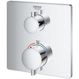 Grohtherm Thermostatic Valve Trim Only with Dual Lever Handles and Volume Control - Less Rough In - fop62tuvv901ohkmetir_x500.jpg