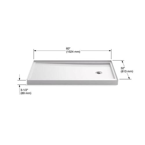 Rely 32" x 60" Shower Base with Single Threshold and Right Drain - foxcyujgjnh7fjlet8er_x500.jpg