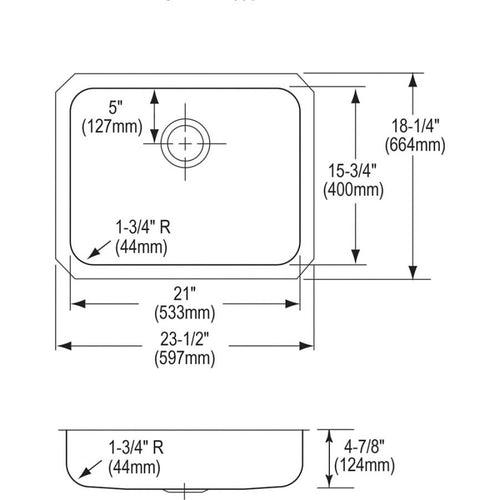 Lustertone™ Classic Single Bowl Kitchen Sink, Under Mount, ADA, 23-1/2 x 18-1/4 in, 4-7/8 in Bowl Depth, 18 ga Lustrous Satin Steel, Stainless - fpmgol5gyyggcjvpgaoh_x500.jpg