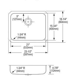 Lustertone™ Classic Single Bowl Kitchen Sink, Under Mount, ADA, 23-1/2 x 18-1/4 in, 4-7/8 in Bowl Depth, 18 ga Lustrous Satin Steel, Stainless - fpmgol5gyyggcjvpgaoh_x500.jpg