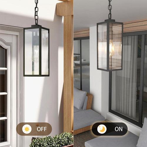 1-Light Matte Black Outdoor/Indoor Pendant Light with Clear Glass Shade - fqlljadubskrcb9i7t01_x500.jpg