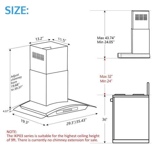 29.3 in. Wall Mount Range Hood Tempered Glass 900 CFM in Stainless Steel with LED Light and Remote Control - frbui9x2psl1ukajdqm5_x500.jpg