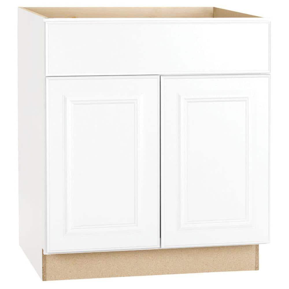 Hampton 30 in. W x 24 in. D x 34.5 in. H Assembled Base Kitchen Cabinet in Satin White with Drawer Glides - fucifkcxmaxdigvztllw_800x500@2x.jpg