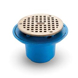 Round Shower Drain, 6-3/8 in OD, 2 in, No-Hub, 5-3/16 in, Nickel Bronze Grid, Cast Iron Drain - fvdfwyquj9ykgrfo0ay3_x500.jpg