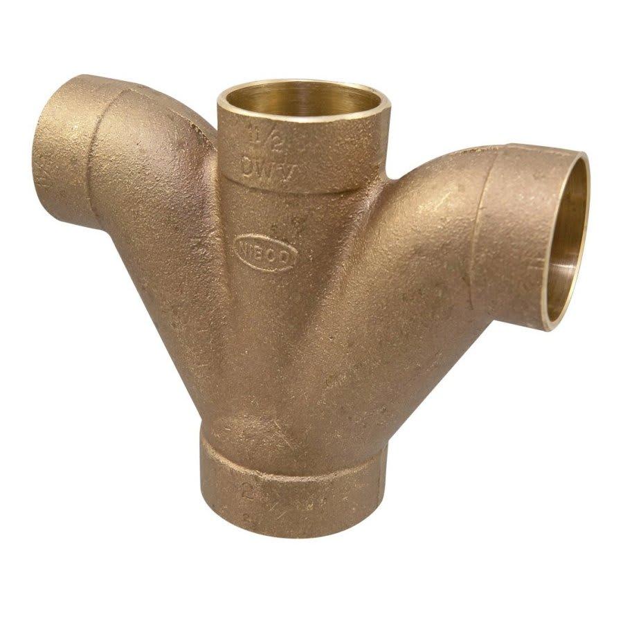 DWV Double Combination Wye and 45 deg Elbow, 2 x 1-1/2 x 1-1/2 x 1-1/2 in, C, Copper - fwfltl6gvreldcqkve5q_800x500@2x.jpg