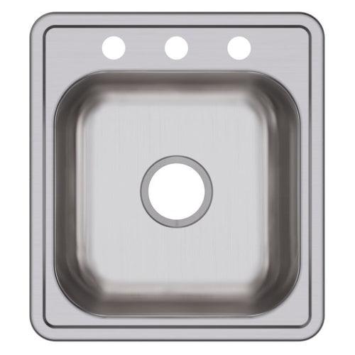 Dayton® Single Bowl Bar Sink, Top Mount, ADA, 19 17 x 19 in, 6 in Bowl Depth, 3-Hole, 22 ga Satin Steel, Stainless - fzx49x8a8uvkjspjloae_x500.jpg