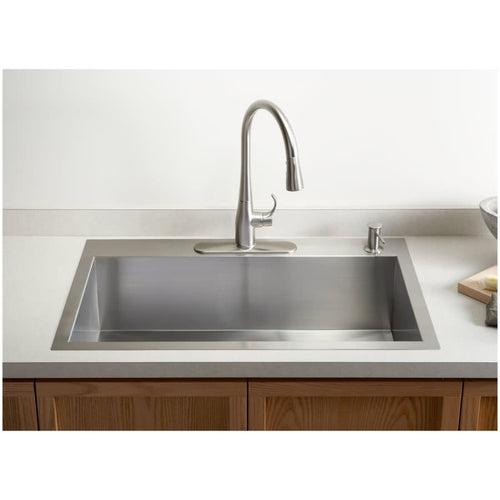 Vault 33" Single Basin Drop-In / Under-Mount 18-Gauge Stainless Steel Kitchen Sink with SilentShield - Basin Rack Included - g1qvb2j9hdchu4ovvqyr_x500.jpg