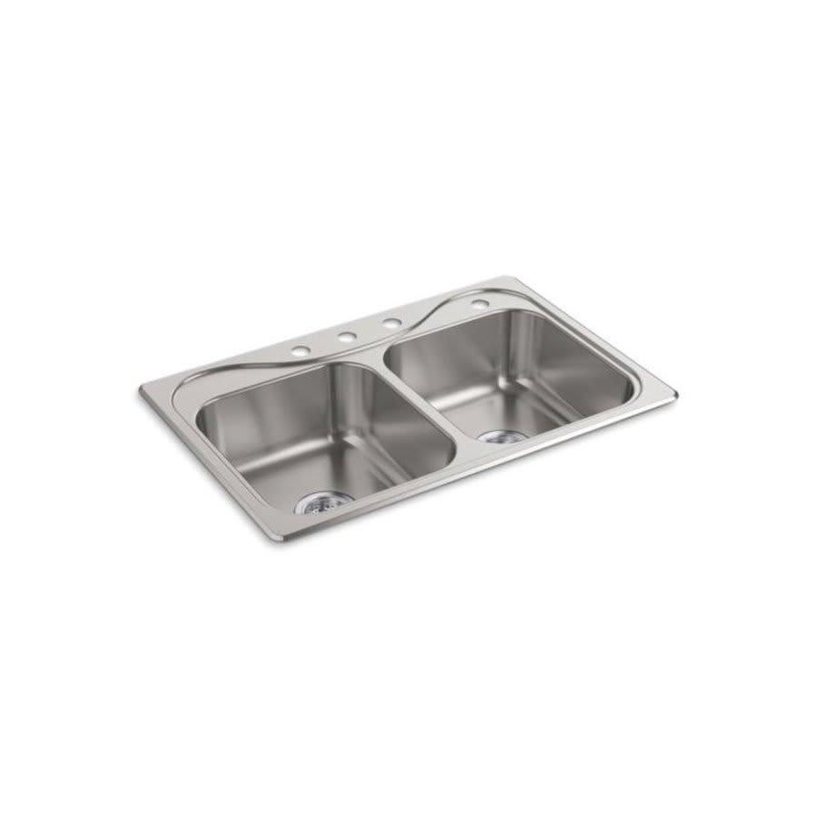 Southhaven® Double Bowl Kitchen Sink, Top Mount, 33 x 22 in, 7 in Bowl Depth, 4-Hole, 20 ga Satin Steel, Stainless - g8oexf8bw2jojo0lyhaf_800x500@2x.jpg