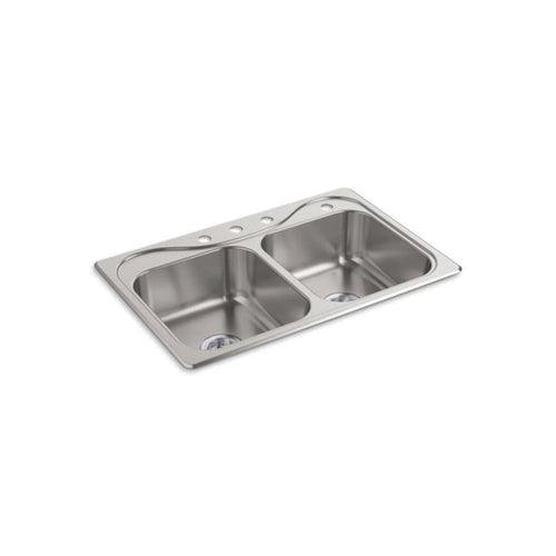 Southhaven® Double Bowl Kitchen Sink, Top Mount, 33 x 22 in, 7 in Bowl Depth, 4-Hole, 20 ga Satin Steel, Stainless - g8oexf8bw2jojo0lyhaf_x500.jpg