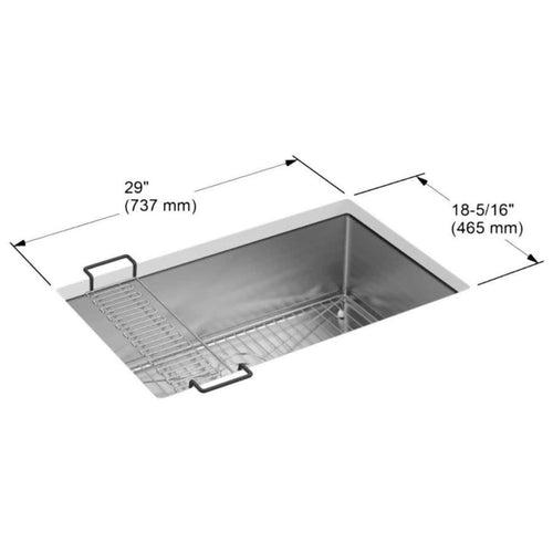 Strive 29" Single Basin Undermount 16-Gauge Stainless Steel Kitchen Sink with SilentShield with Basin Rack and Utility Shelf - gddhqz2ticqurobn6h56_x500.jpg