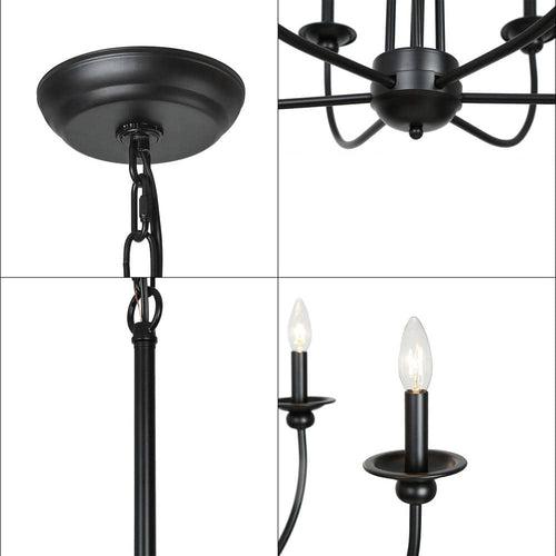 Black Farmhouse Candle Chandelier Light Luraca 6-Light Modern Traditional Chandelier Kitchen Island Pendant Lighting - gfoywapd6319ixyo3kn6_x500.jpg