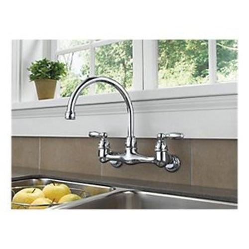 Kitchen Faucet, Wall Mount, ADA, 2 Lever Handle, 2-Hole, Polished Chrome - ghpmlvedqzw3zko187uu_x500.jpg