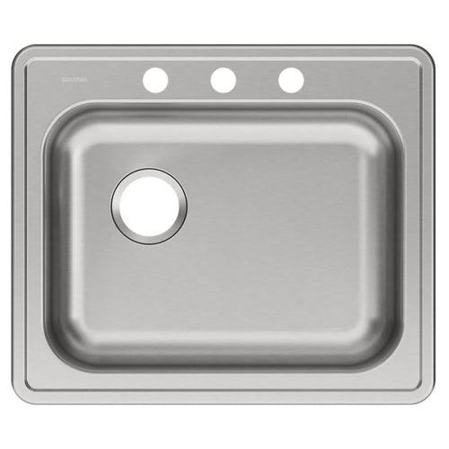 Dayton® Single Bowl Kitchen Sink, Top Mount, ADA, 25 x 21-1/4 in, 5-1/4 in Bowl Depth, 3-Hole, 22 ga Brushed Satin Steel, Stainless - grgmwa9crtnupfrqj5lw_x500.jpg