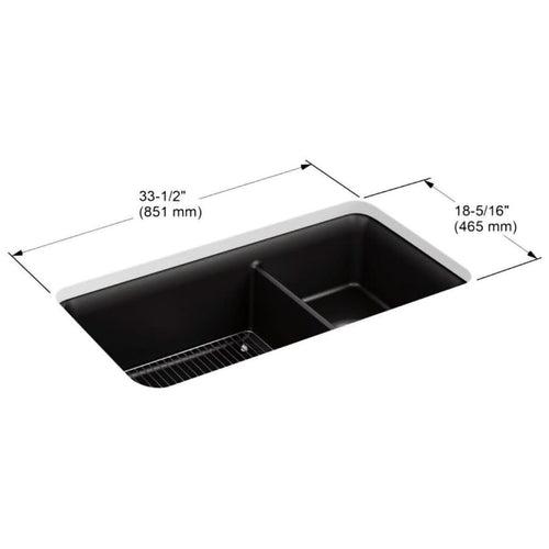 Cairn Slim Divide 33-1/2" Undermount Double Bowl Neoroc Granite Composite Kitchen Sink with Large Bowl Sink Rack - gu7l7bj9mhbstmv8esot_x500.jpg