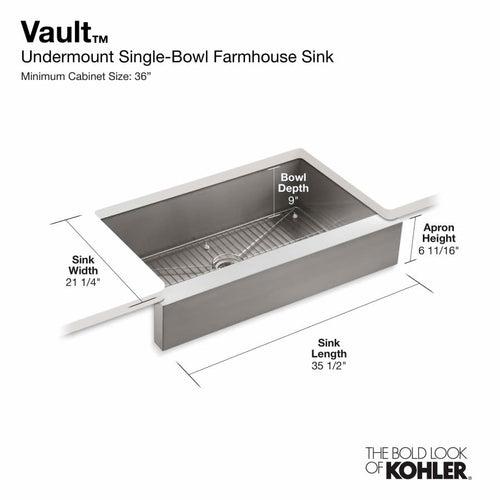 Vault 35-1/2" Single Basin Under-Mount 18-Gauge Stainless Steel Kitchen Sink with Self Trimming - guzrmmsa5anvlh4pywf1_x500.jpg