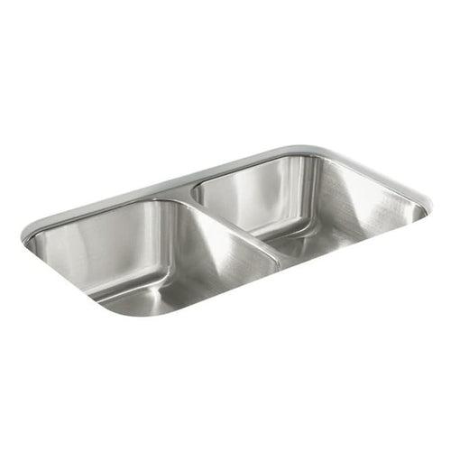 McAllister® Double Bowl Kitchen Sink, Under Mount, 32 x 18 in, 8-1/16 in Bowl Depth, 20 ga Luster Steel, Stainless - gwshuvalffdorznj9jm2_x500.jpg