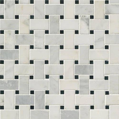 Arabescato Carrara with Black Marble Basket Weave Pattern Honed in a Mesh - hkcwk5qt90sljie1t8cs_x500.jpg