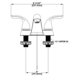 Builders 4 in. Centerset Double Handle Low-Arc Bathroom Faucet in Brushed Nickel - hs9tpsfo5qfmyb0uendw_x500.jpg