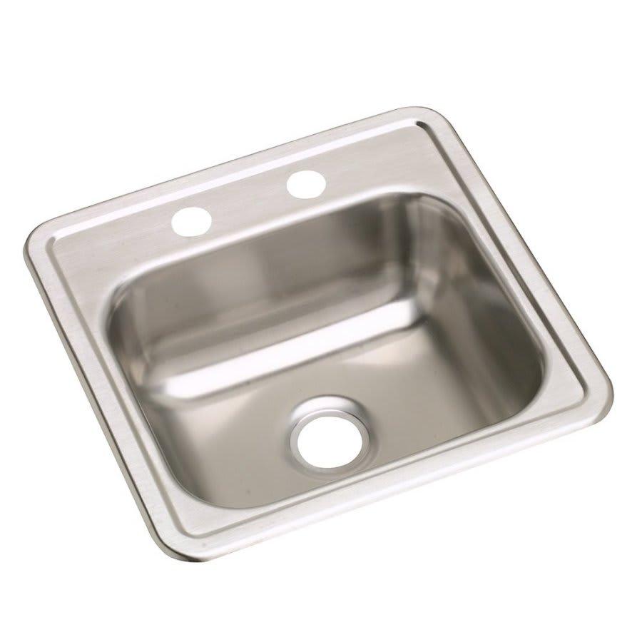 Dayton® Single Bowl Bar Sink, Top Mount, ADA, 15 x 15 in, 5 in Bowl Depth, 2-Hole, 22 ga Satin Steel, Stainless - ht1okkxmr4z78mskk2qw_800x500@2x.jpg