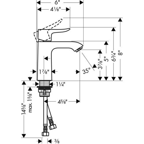 Metris 1.0 GPM Single Hole Bathroom Faucet with EcoRight and Quick Clean Technologies - Less Drain Assembly - hwquiahttmahrotyfj9l_x500.jpg