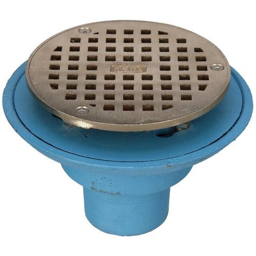 Round Shower Drain, 6-3/8 in OD, 2 in, No-Hub, 5-3/16 in, Nickel Bronze Grid, Cast Iron Drain - iiclbpacvgkyhzxsuiz0_x500.jpg