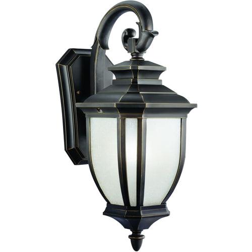 Salisbury Single Light 19" Tall Outdoor Wall Sconce with Linen Glass Panels - ilc93aw8mdx8book2opq_x500.jpg