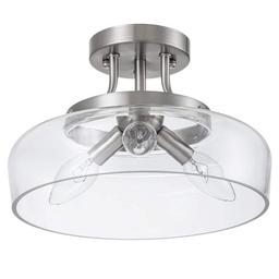 11 in. 3-Light Satin Nickel Transitional Semi-Flush Mount with Clear Glass Shade and No Bulbs Included - ip5kqdltdmdpsgaam638_x500.jpg