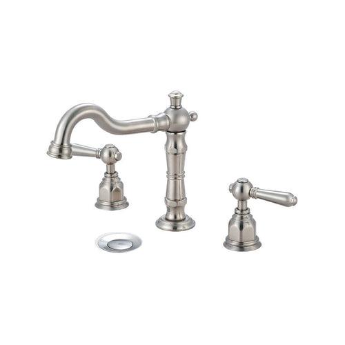 Americana Widespread Lavatory Faucet, ADA, 2 Handle, 3-Hole, 1.2 gpm, PVD Brushed Nickel - ir9tmdbamrwqqs68ph9b_x500.jpg