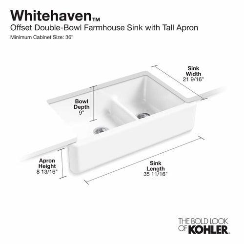 Whitehaven 35-11/16" Self-Trimming Farmhouse Double Basin Apron Front Enameled Cast Iron Kitchen Sink with Smart Divide Basin - jcfohudj4wul2azdsko9_x500.jpg