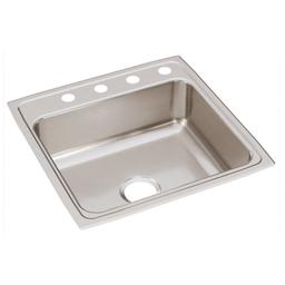 Lustertone™ Classic Single Bowl Kitchen Sink, Top Mount, 22 x 22 in, 7-1/2 in Bowl Depth, 4-Hole, 18 ga Lustrous Satin Steel, Stainless - jfjj8veiacconokqno5h_800x500@2x.jpg