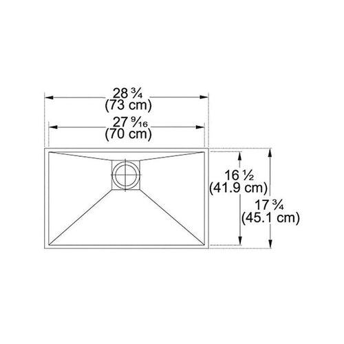 Peak Single Bowl Kitchen Sink, Under Mount, 28-3/4 x 17-3/4 in, 9-5/8 in Bowl Depth, 16 ga Satin Steel, Stainless - jofir903aojk614ftu6m_x500.jpg