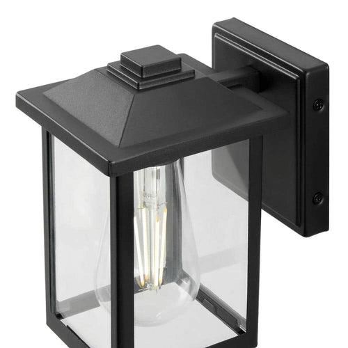 1-Light 7 in. Black Hardwired Classic Outdoor Wall Light Lantern Sconce with Clear Glass - jp4zireljjf8nzaqskel_x500.jpg