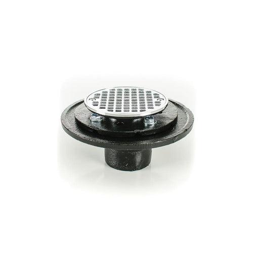 Round Shower and Floor Drain, 2 in, No Hub, Cast Iron Drain, Polished Chrome - ju0tb2ue0wf9gpwdvtaa_x500.jpg