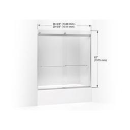 Levity 62" High x 59-5/8" Wide Bypass Frameless Tub Door with Clear Glass - jubmm1ek4qx5vm9udz8t_x500.jpg