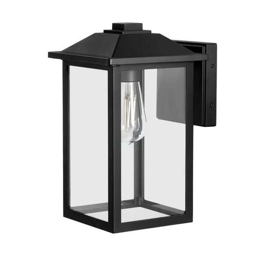 1-Light 12 in. Black Hardwired Transitional Outdoor Wall Light Lantern Sconce with Clear Glass - jwy6zsdeox1f0rd75fmu_x500.jpg