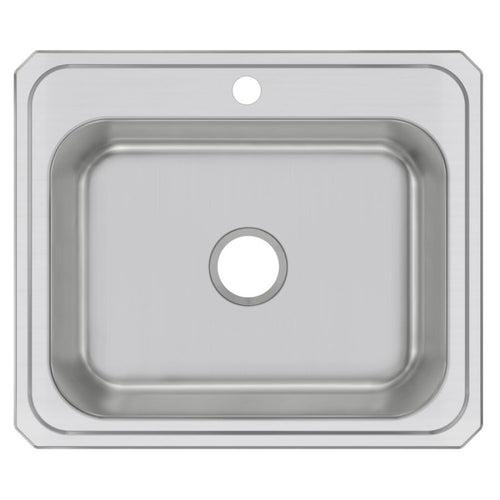 Celebrity Single Bowl Kitchen Sink, Top Mount, 25 x 21-1/4 in, 6-3/4 in Bowl Depth, 1-Hole, 20 ga Brushed Satin Steel, Stainless - kd7wlinsm2biggo9zniu_x500.jpg