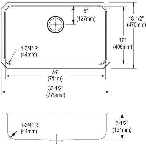 Lustertone™ Classic Single Bowl Kitchen Sink, Under Mount, 30-1/2 x 18-1/2 in, 7-1/2 in Bowl Depth, 18 ga Lustrous Satin Steel, Stainless - ksmhgvxbpqhwb0wsvfgu_x500.jpg