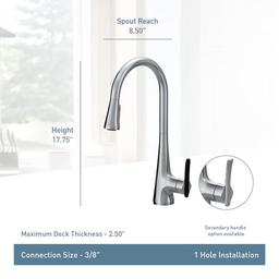 Sinema 1.5 GPM Single Hole Pull Down Kitchen Faucet with Reflex, Duralock and Duralast - kxhhndbqw4b3dpnrwbn5_x500.jpg