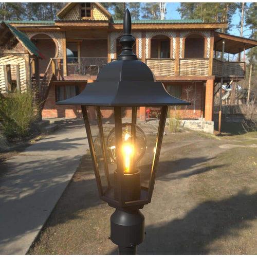 1-light Textured Black Outdoor Post Light with Clear Glass - kzesshlub0anhlymrcl5_x500.jpg