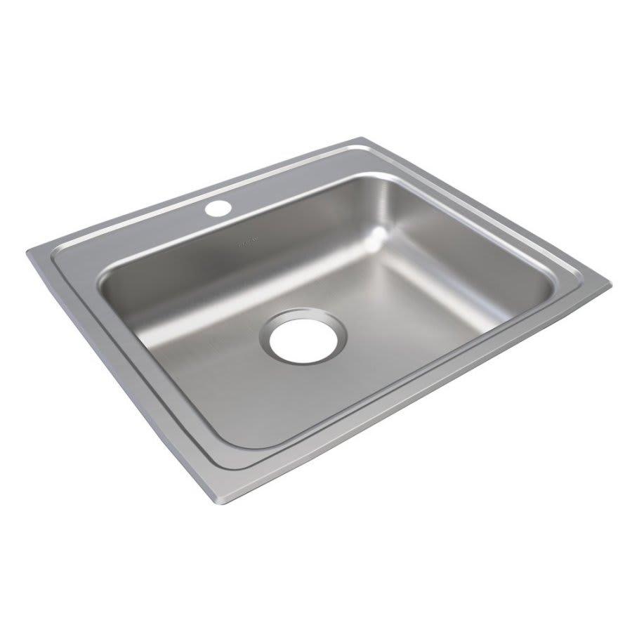 Lustertone™ Classic Single Bowl Kitchen Sink, Top Mount, ADA, 22 x 19-1/2 in, 5-3/8 in Bowl Depth, 3-Hole, 18 ga Lustrous Satin Steel, Stainless - laxiqa44vgok42vomcgc_800x500@2x.jpg