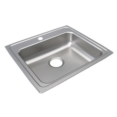 Lustertone™ Classic Single Bowl Kitchen Sink, Top Mount, ADA, 22 x 19-1/2 in, 5-3/8 in Bowl Depth, 3-Hole, 18 ga Lustrous Satin Steel, Stainless - laxiqa44vgok42vomcgc_x500.jpg