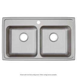 Lustertone™ Classic Double Bowl Kitchen Sink, Top Mount, ADA, 33 x 19-1/2 in, 6-3/8 in Bowl Depth, 3-Hole, 18 ga Lustrous Satin Steel, Stainless - lgvbpterqhu9a6a2cswr_x500.jpg