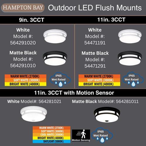 11 in. Round Black Indoor Outdoor LED Flush Mount Ceiling Light Adjustable CCT 830 Lumens Wet Rated Front or Side Door - lgx0jqkwnmyf8deumuew_x500.jpg