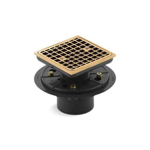 Clearflo™ Square Shower Drain, 2 or 3 in, Vibrant Brushed Moderne Brass/Plastic Drain - lliulgocvy0dclrikewr_x500.jpg