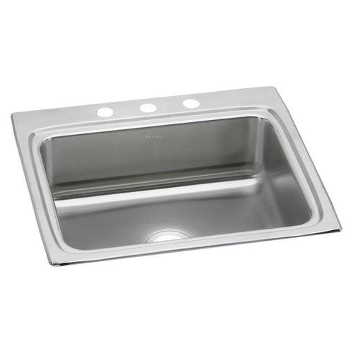 Lustertone™ Classic Single Bowl Kitchen Sink, Top Mount, 25 x 22 in, 7-3/4 in Bowl Depth, 3-Hole, 18 ga Lustrous Satin Steel, Stainless - lltbxl7cmuwusac3sg6g_x500.jpg