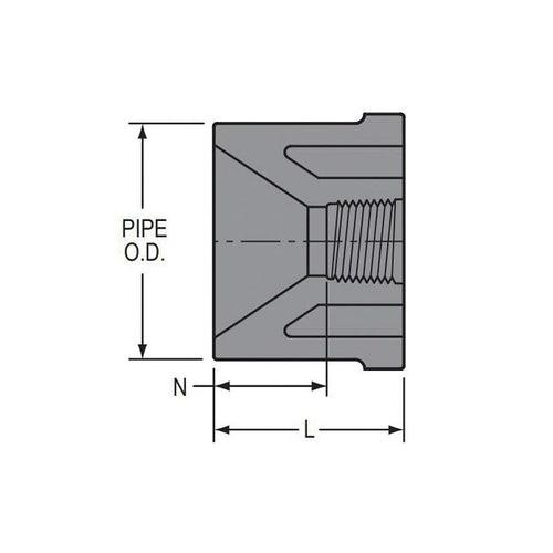 Bushing, 3/4 x 1/2 in, Spigot x FNPT, SCH 80/XH, PVC - lmelzygduf6rdunajcbi_x500.jpg