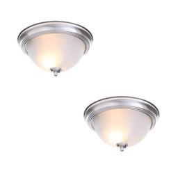 13 in. 2-Light Brushed Nickel Flush Mount with Frosted Glass Shade (2-Pack) - lqubtuphtxaw74h5ihm4_800x500@2x.jpg